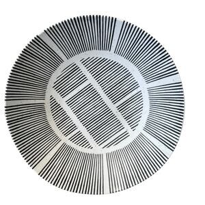 SANDSTONE STUDIOS Set of 4 Modern Abstract Melamine Salad Bowls Black White NWT